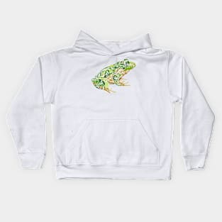 Beautiful Green Frog Tribal Tattoo Art Design Kids Hoodie